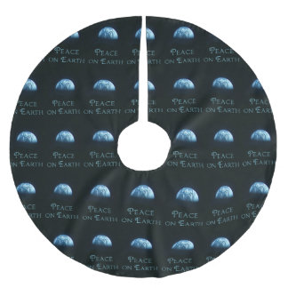 Jupon De Sapin En Polyester Brossé Paix sur la jupe d'arbre de Noël de la terre