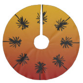 Jupon De Sapin En Polyester Brossé Palm Tree Orange Sunset Tropical Christmas Tree (Devant)