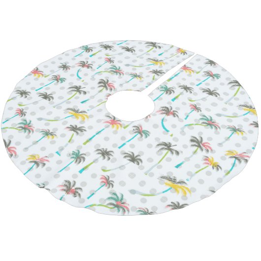 Jupon De Sapin En Polyester Brossé Palmiers d'aquarelle (Angle)