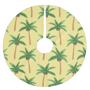 Jupon De Sapin En Polyester Brossé Palmiers d'aquarelle, arrière - plan tropical.