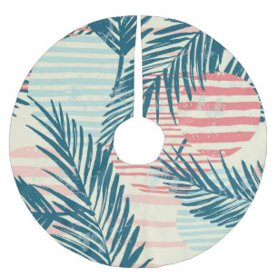 Jupon De Sapin En Polyester Brossé Palmiers exotiques, textures dessinées à la main