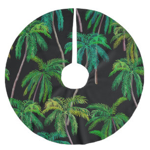 Jupon De Sapin En Polyester Brossé Palmiers : Motif d'été acrylique.