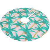 Jupon De Sapin En Polyester Brossé Palmiers tropicaux : Motif d'été d'aquarelle (Angle)