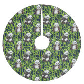 Jupon De Sapin En Polyester Brossé Panda avec Motif d'aquarelle en bambou (Devant)