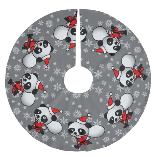 Jupon De Sapin En Polyester Brossé Pandas de danse (Devant)