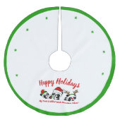 Jupon De Sapin En Polyester Brossé Pandas de Noël personnalisés (Devant)