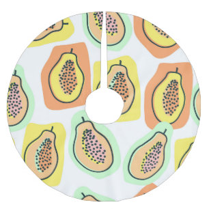 Jupon De Sapin En Polyester Brossé Papaya à main : Motif Vintage créatif