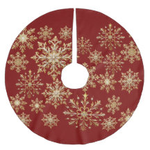 Papier cadeau de Noël or et rouge à flocon de neig