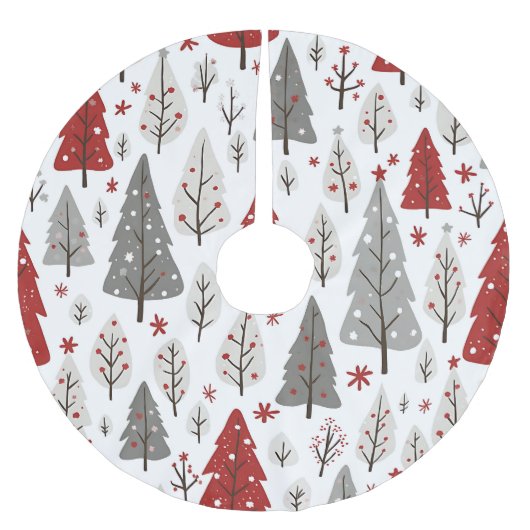 Jupon De Sapin En Polyester Brossé Papier d'enveloppement de l'arbre de Noël (Devant)