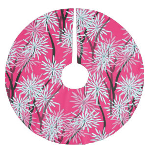 Jupon De Sapin En Polyester Brossé Papier peint floral asiatique rétro.