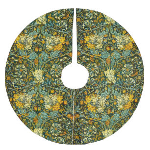 Jupon De Sapin En Polyester Brossé Papier peint floral Chèvrefeuille Or de William Mo