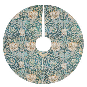 Jupon De Sapin En Polyester Brossé Papier peint floral Morris Teal Blue Honeysuckle