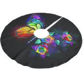 Jupon De Sapin En Polyester Brossé Papillon arc-en-ciel (Angle)