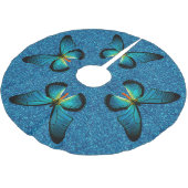 Jupon De Sapin En Polyester Brossé Papillon Bleu Sur Jupe Arbre Parties scintillant B (Angle)