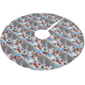 Jupon De Sapin En Polyester Brossé Papillon Chien courant dans la neige avec Casquett (Angle)