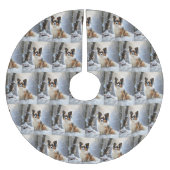 Jupon De Sapin En Polyester Brossé Papillon Laisser neiger Noël (Devant)