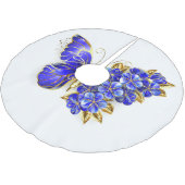 Jupon De Sapin En Polyester Brossé Papillon saphir à fleurs (Angle)