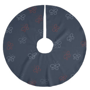 Jupon De Sapin En Polyester Brossé Papillons Étoiles Quatre Juillet Patriotique