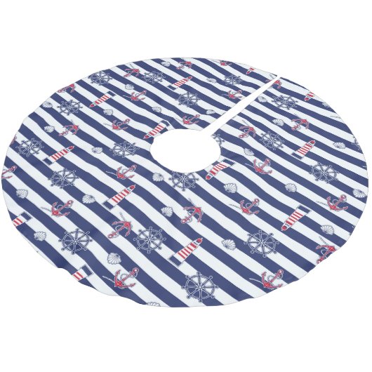 Jupon De Sapin En Polyester Brossé Par le motif de mer (Angle)