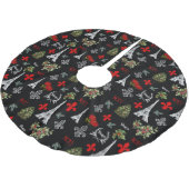 Jupon De Sapin En Polyester Brossé Paris Christmas Eiffel Tower Black Tree Skirt (Angle)