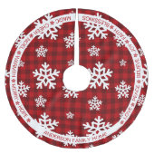 Jupon De Sapin En Polyester Brossé Paroles de Fête Red Plaid Snowflake Noël (Devant)