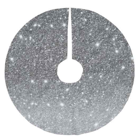 Jupon De Sapin En Polyester Brossé Parties scintillant argentée moderne étincelles (Devant)