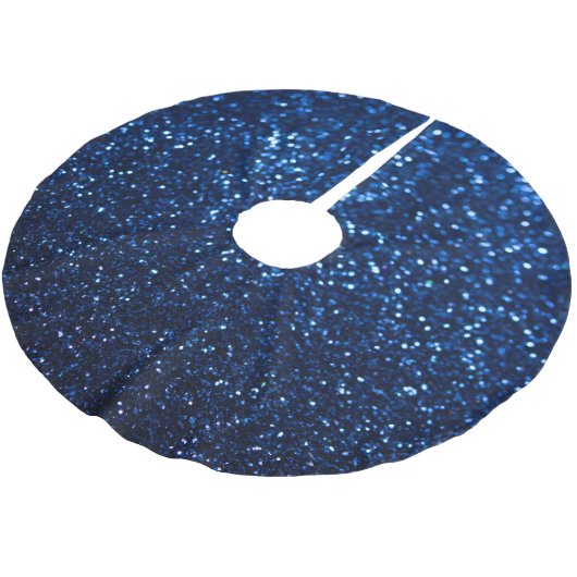 Jupon De Sapin En Polyester Brossé Parties scintillant bleue Texture Festive Étincell (Angle)