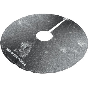 Jupon De Sapin En Polyester Brossé Parties scintillant d'arbre de Noël et flocons de 