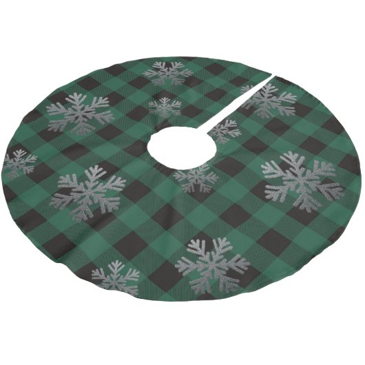 Jupon De Sapin En Polyester Brossé Parties scintillant d'argent de Buffalo vert (Angle)