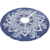Jupon De Sapin En Polyester Brossé Parties scintillant de Noël bleu Mandala Snowflake (Angle)