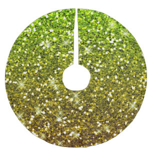 Jupon De Sapin En Polyester Brossé Parties scintillant en or vert clair chatoyantes