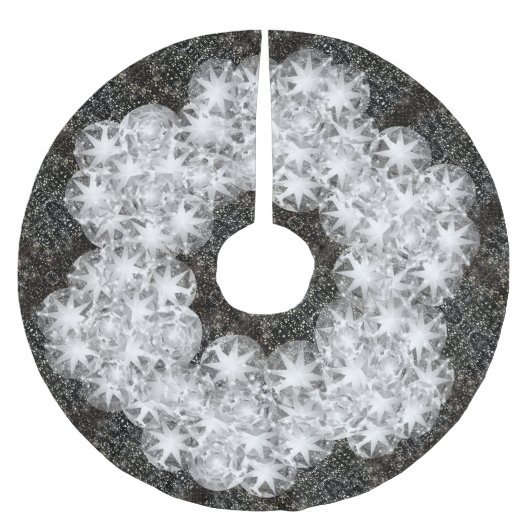 Jupon De Sapin En Polyester Brossé Parties scintillant étincelante diamant blanc sur (Devant)