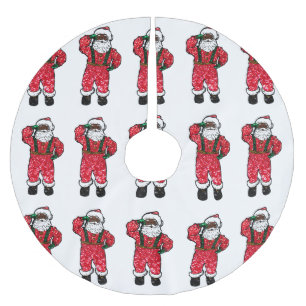 Jupon De Sapin En Polyester Brossé parties scintillant noir santa claus xmas