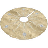 Jupon De Sapin En Polyester Brossé Parties scintillant Or de luxe Snowflake Diamond (Angle)