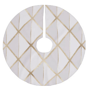 Jupon De Sapin En Polyester Brossé Parties scintillant or, motif rhombus géométrique.