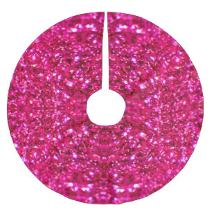 Jupon De Sapin En Polyester Brossé parties scintillant rose chaud xmas jupe d'arbre d