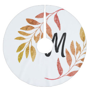 Jupon De Sapin En Polyester Brossé parties scintillant rouge orange vert étincelant a