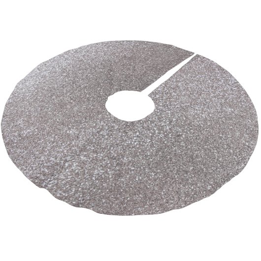 Jupon De Sapin En Polyester Brossé Parties scintillantes argentées (Angle)