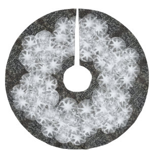 Jupon De Sapin En Polyester Brossé Parties scintillantes blanches d'étincelle de la