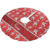 Jupon De Sapin En Polyester Brossé Parties scintillantes rouges au néon (Angle)