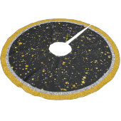 Jupon De Sapin En Polyester Brossé Parties scintillantes Stars3 - Noir d'or (Angle)