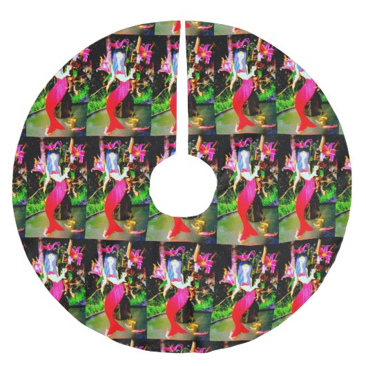 Jupon De Sapin En Polyester Brossé partying rouge de beautés de sirène (Devant)