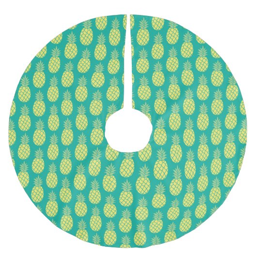 Jupon De Sapin En Polyester Brossé Pastel Pineapples (Devant)