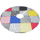 Jupon De Sapin En Polyester Brossé Patchwork arrière - plan : oiseaux, pois. (Angle)