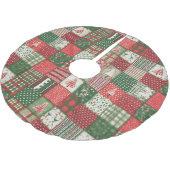 Jupon De Sapin En Polyester Brossé Patchwork Christmas  (Angle)