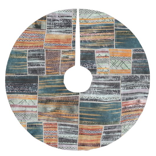 Jupon De Sapin En Polyester Brossé Patchwork collage mixage, surface composée motif i (Devant)