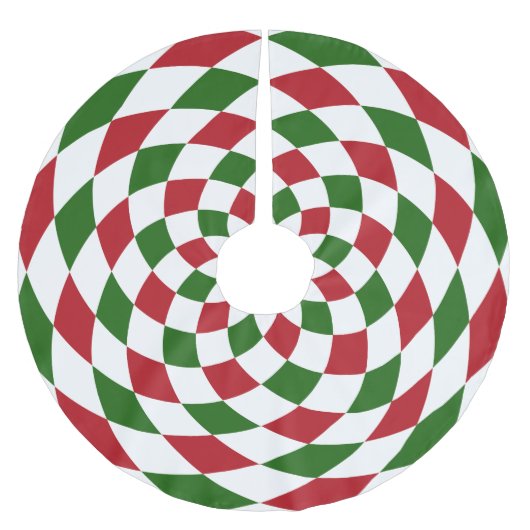 Jupon De Sapin En Polyester Brossé Patchwork de Noël Arlequin Motif (Devant)