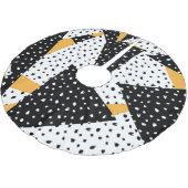 Jupon De Sapin En Polyester Brossé Patchwork de points minimaux : noir blanc jaune (Angle)