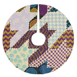 Jupon De Sapin En Polyester Brossé Patchwork Hounds-tooth : Armature Vintage sans joi