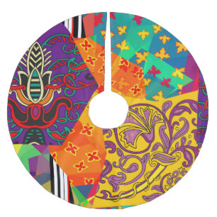 Jupon De Sapin En Polyester Brossé Patchwork indien turc festier Mandala